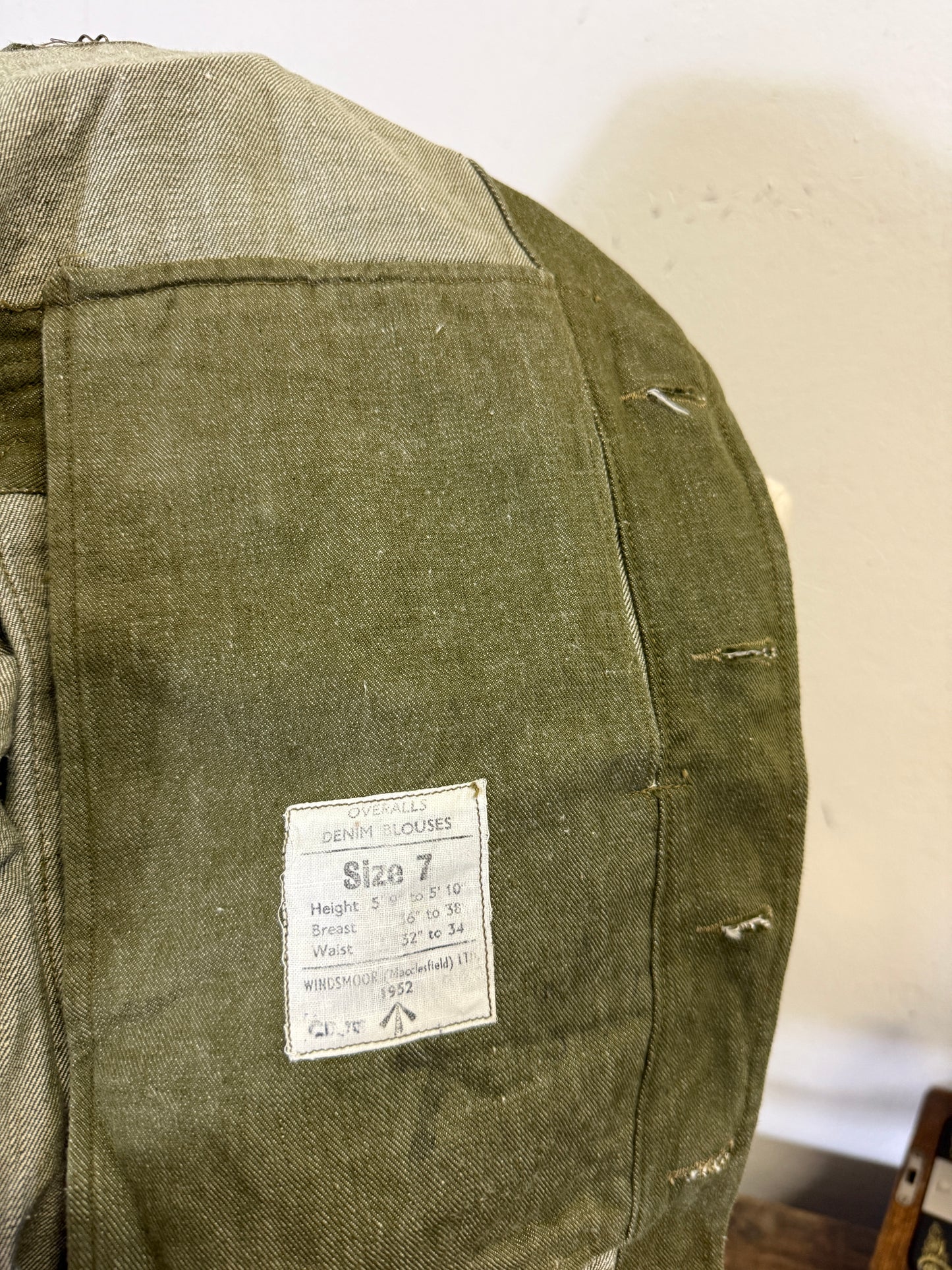 Vintage Selvedge 50’s British Army Jacket “S”