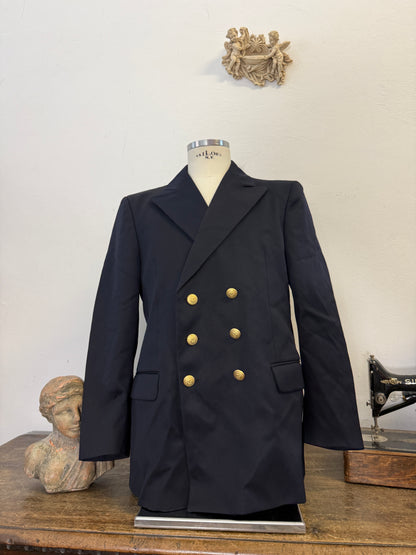 Vintage Italian Navy Double Breasted Jacket “L”