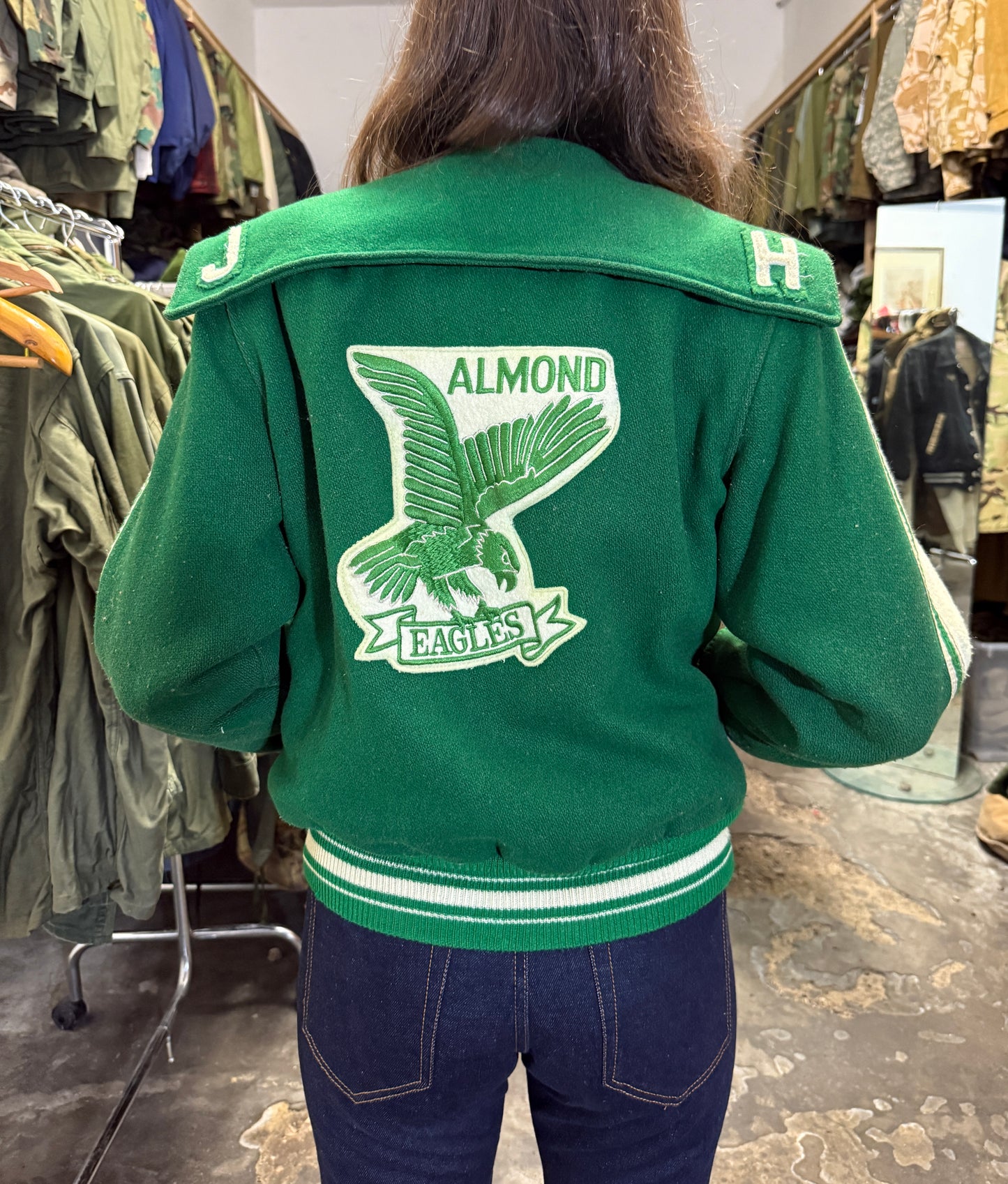 Vintage Varsity Almond Eagles Made in Usa “S”