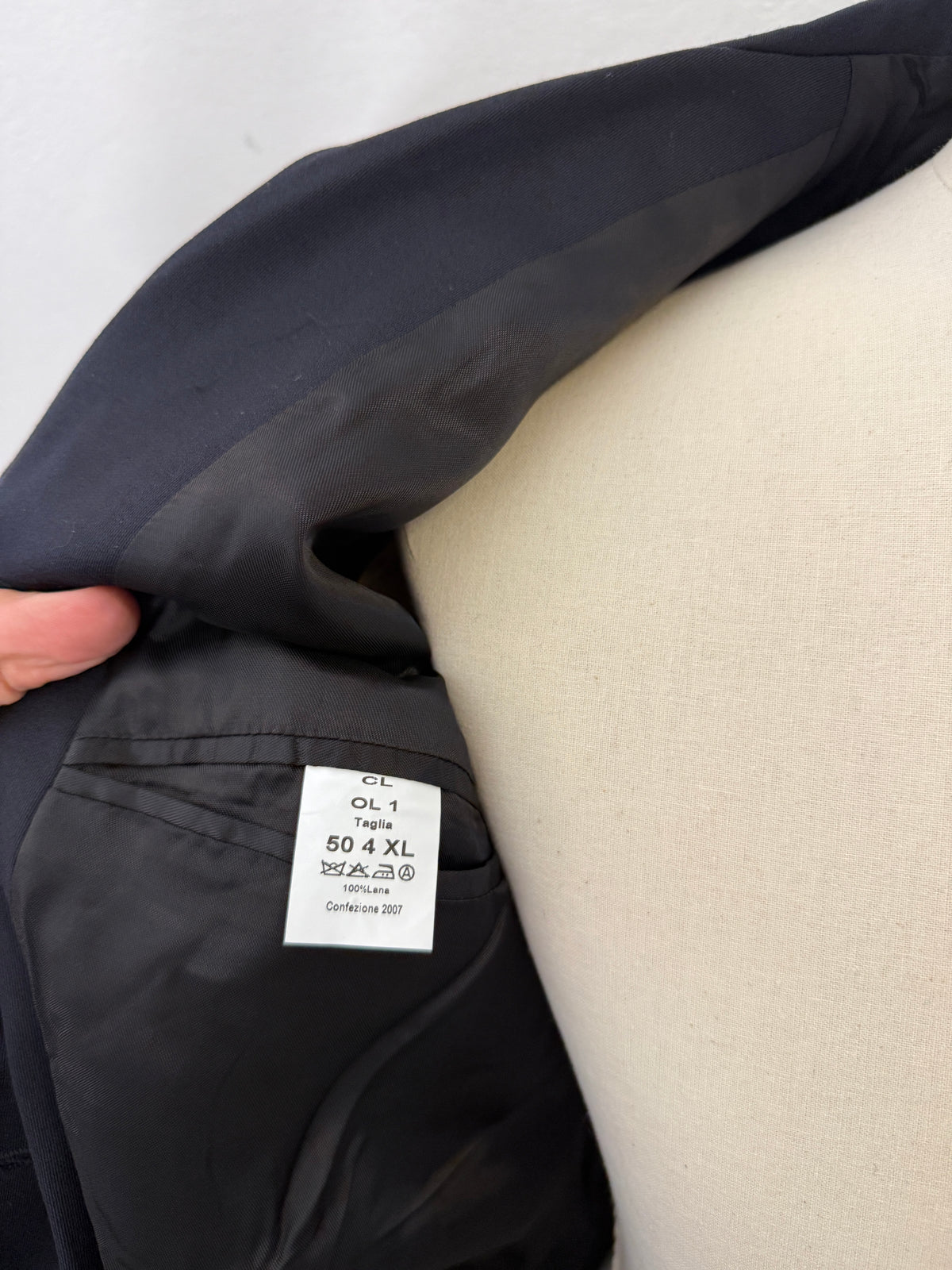 Vintage Italian Navy Double Breasted Jacket “XL”