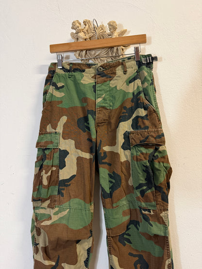 Vintage Woodland Camo Cargo Pants Us Army Rip Stop “W30”