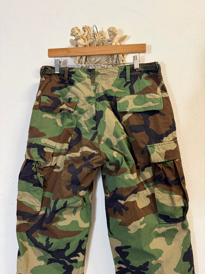Vintage Woodland Camo Cargo Pants Us Army Rip Stop “W34”
