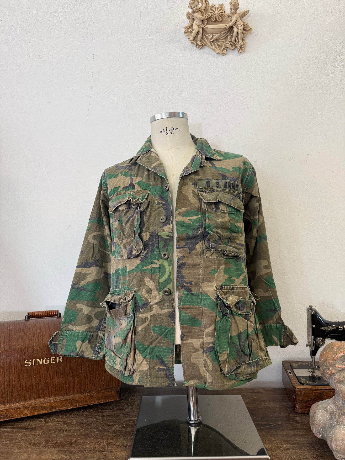 Vintage 1970-80s ERDL Camouflage Pattern Hot Weather Jacket Ripstop “S”