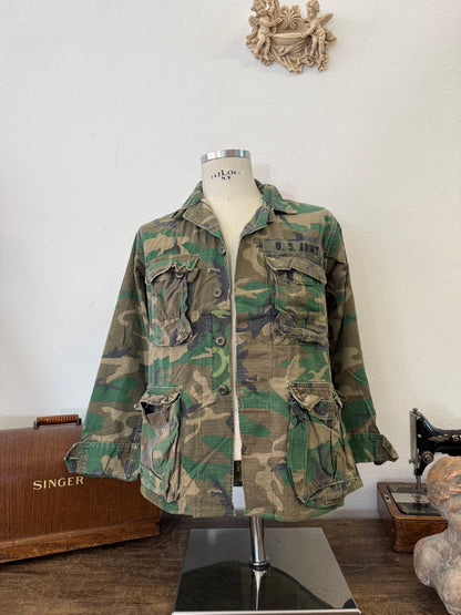 Vintage 1970-80s ERDL Camouflage Pattern Hot Weather Jacket Ripstop “S”