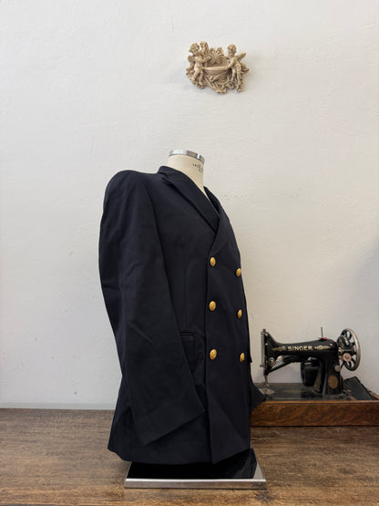 Vintage Italian Navy Double Breasted Jacket “M”
