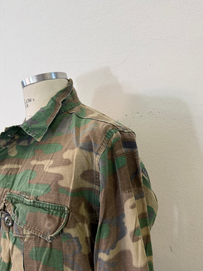 Vintage 1970-80s ERDL Camouflage Pattern Hot Weather Jacket Ripstop “S”