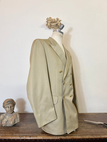 Vintage German Navy Double Breasted Jacket “XL”