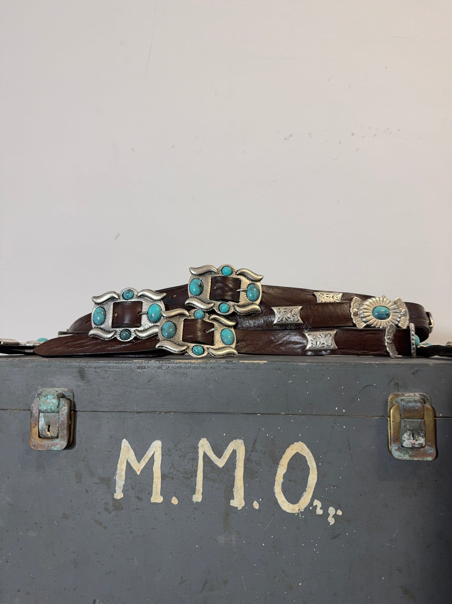 Western Concho Belt with Turquoise Accents