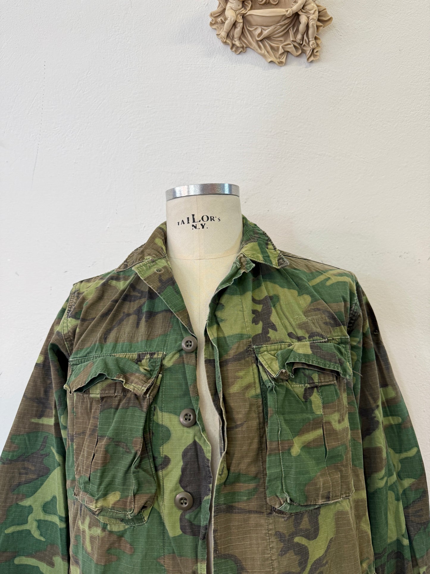 Vintage 1970-80s ERDL Camouflage Pattern Hot Weather Jacket Ripstop “S”