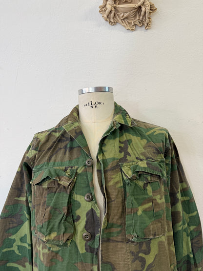 Vintage 1970-80s ERDL Camouflage Pattern Hot Weather Jacket Ripstop “S”