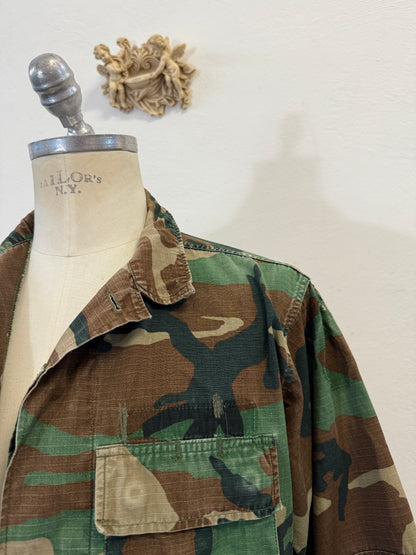 Vintage Woodland Jacket Rip Stop Us Army “M”
