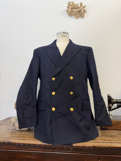 Vintage Italian Navy Double Breasted Jacket “XXL”