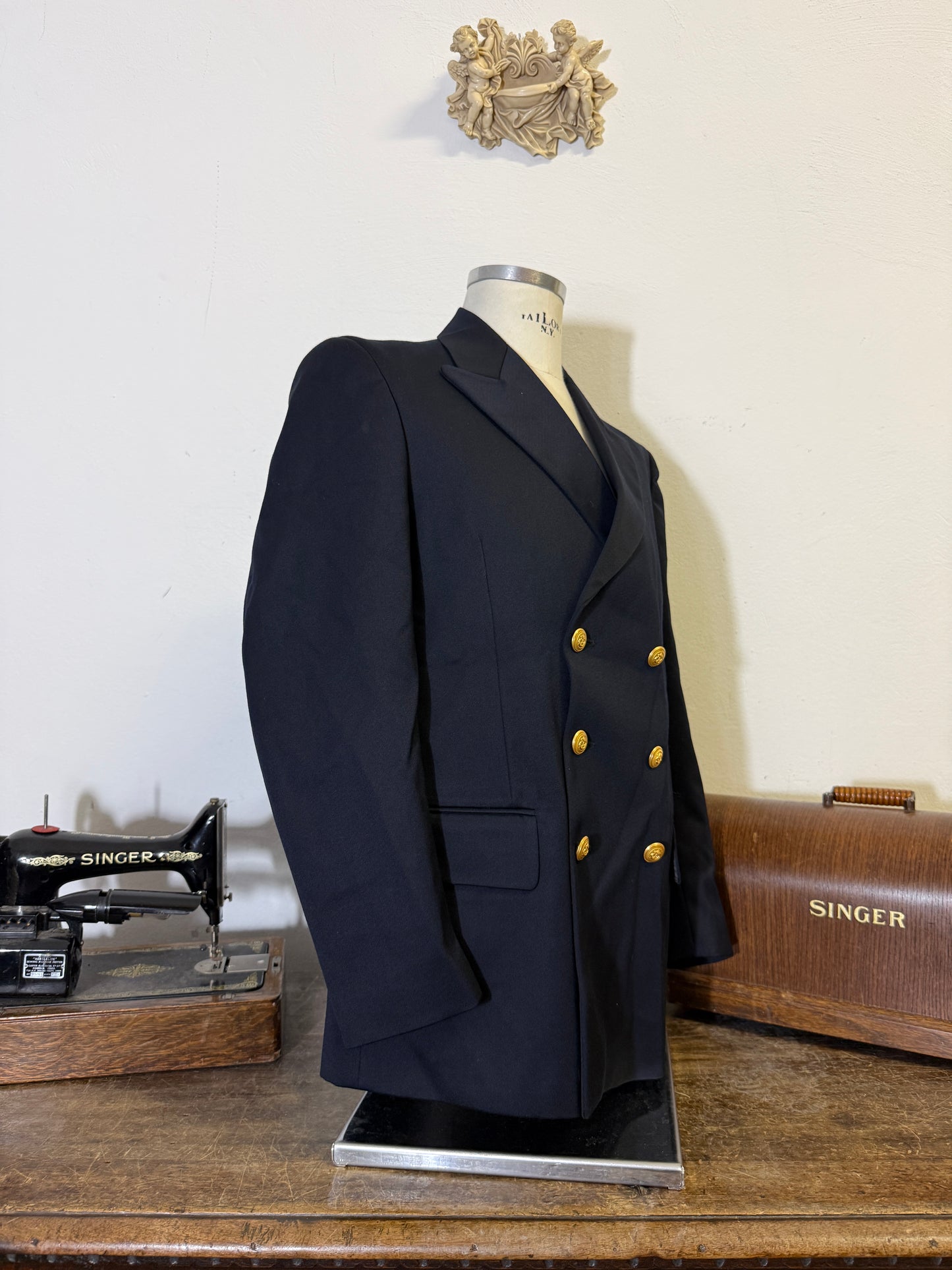Vintage 00’s Italian Navy Double Breasted Jacket “L”