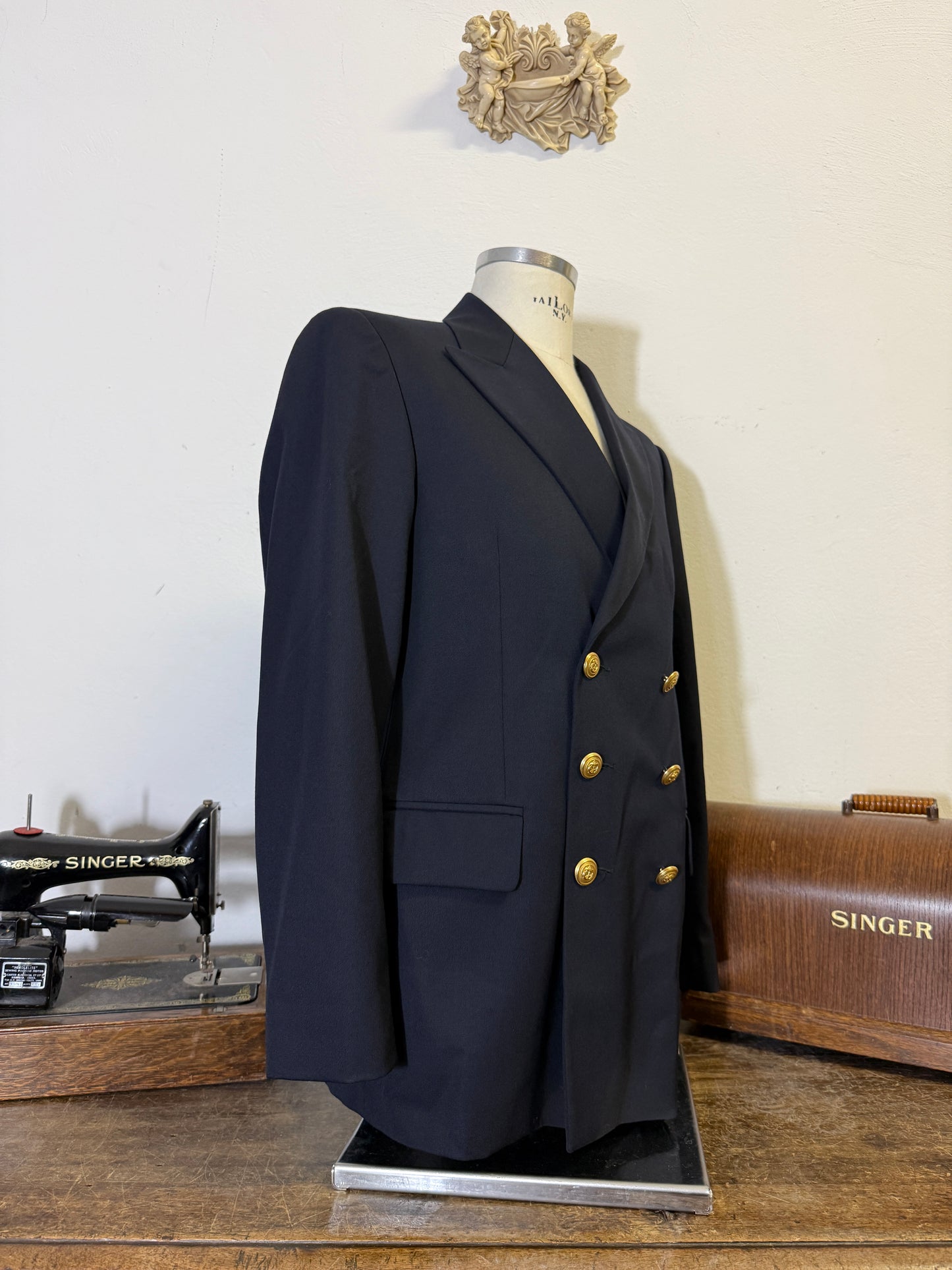 Vintage 00’s Italian Navy Double Breasted Jacket “L/XL”