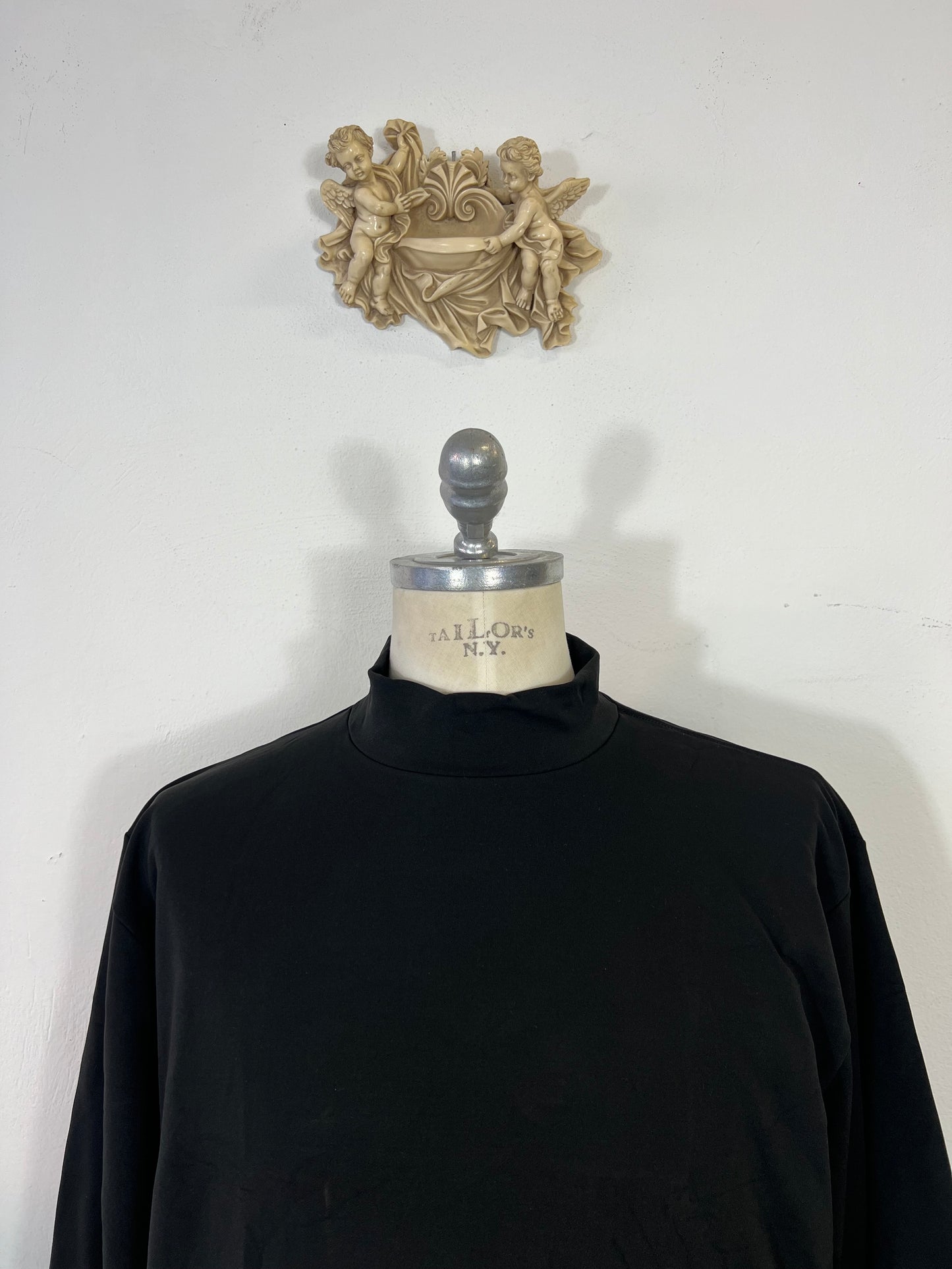Deadstock Jersey Mock Turtleneck Fabriqué aux États-Unis « XL »