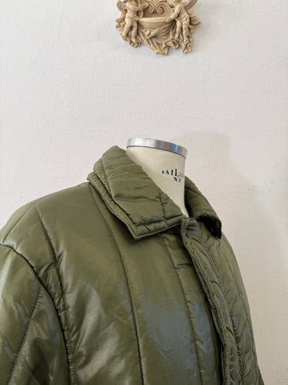 Olive Green Padded Jacket With Collar “XL”