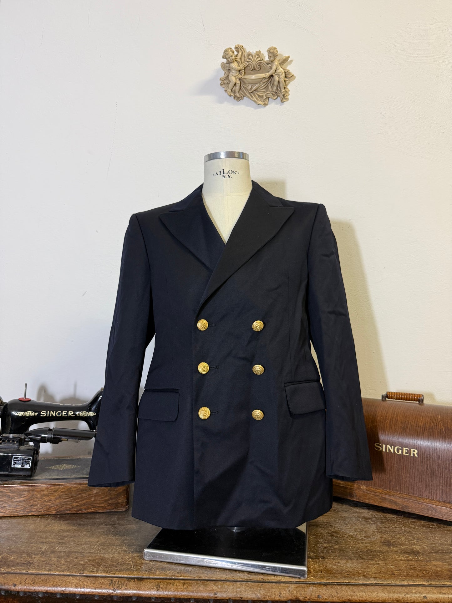 Vintage 00’s Italian Navy Double Breasted Jacket “L”