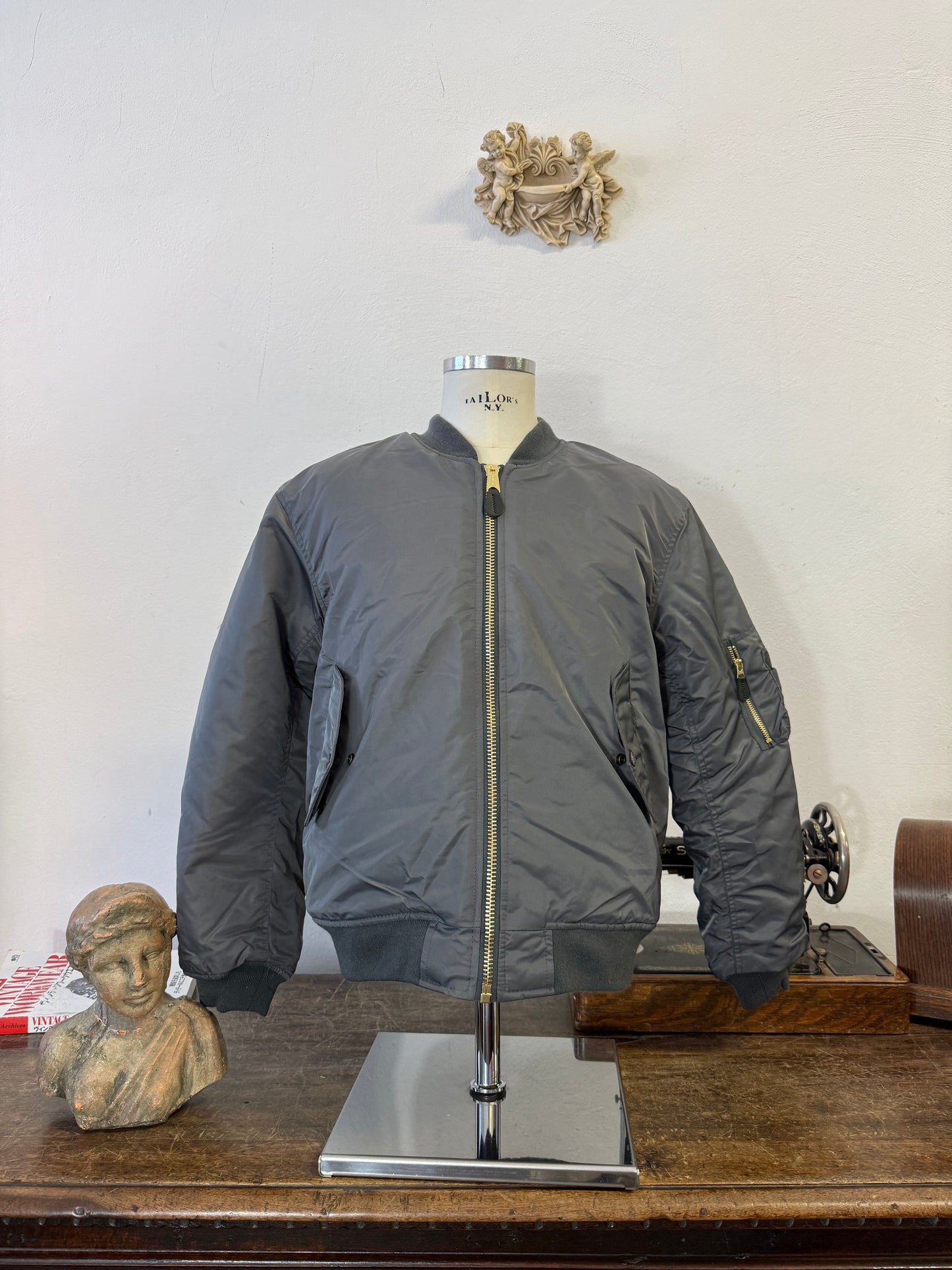 Grey Bomber Jacket MA1