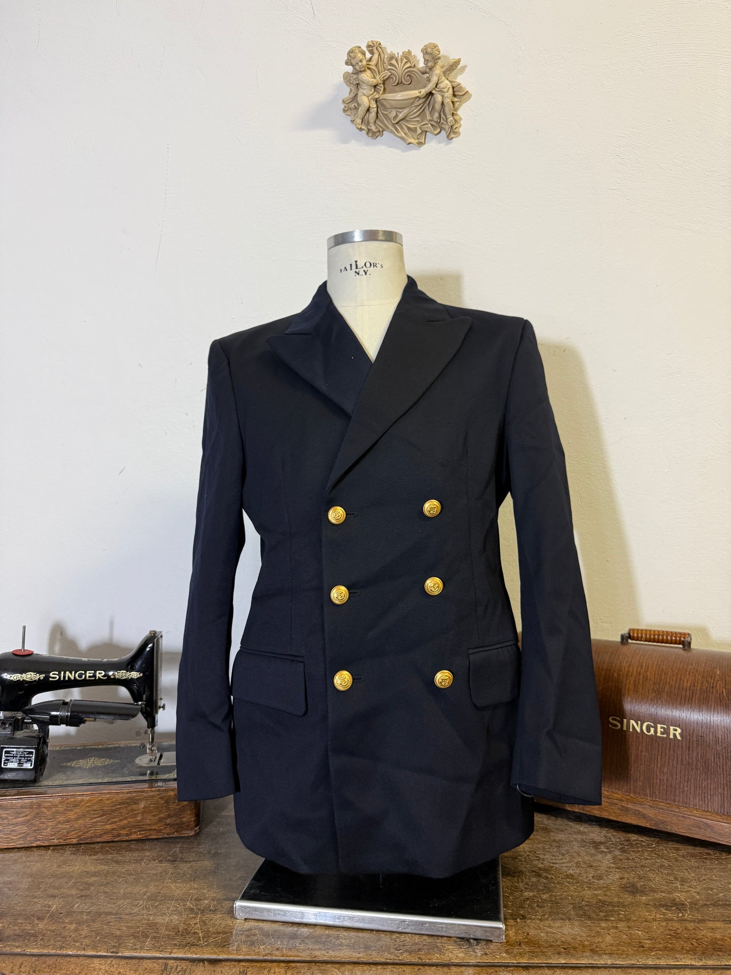 Vintage 00’s Italian Navy Double Breasted Jacket “L”