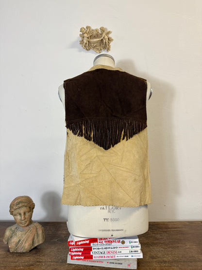Vintage Western Suede Fringe Vest “XS/S”