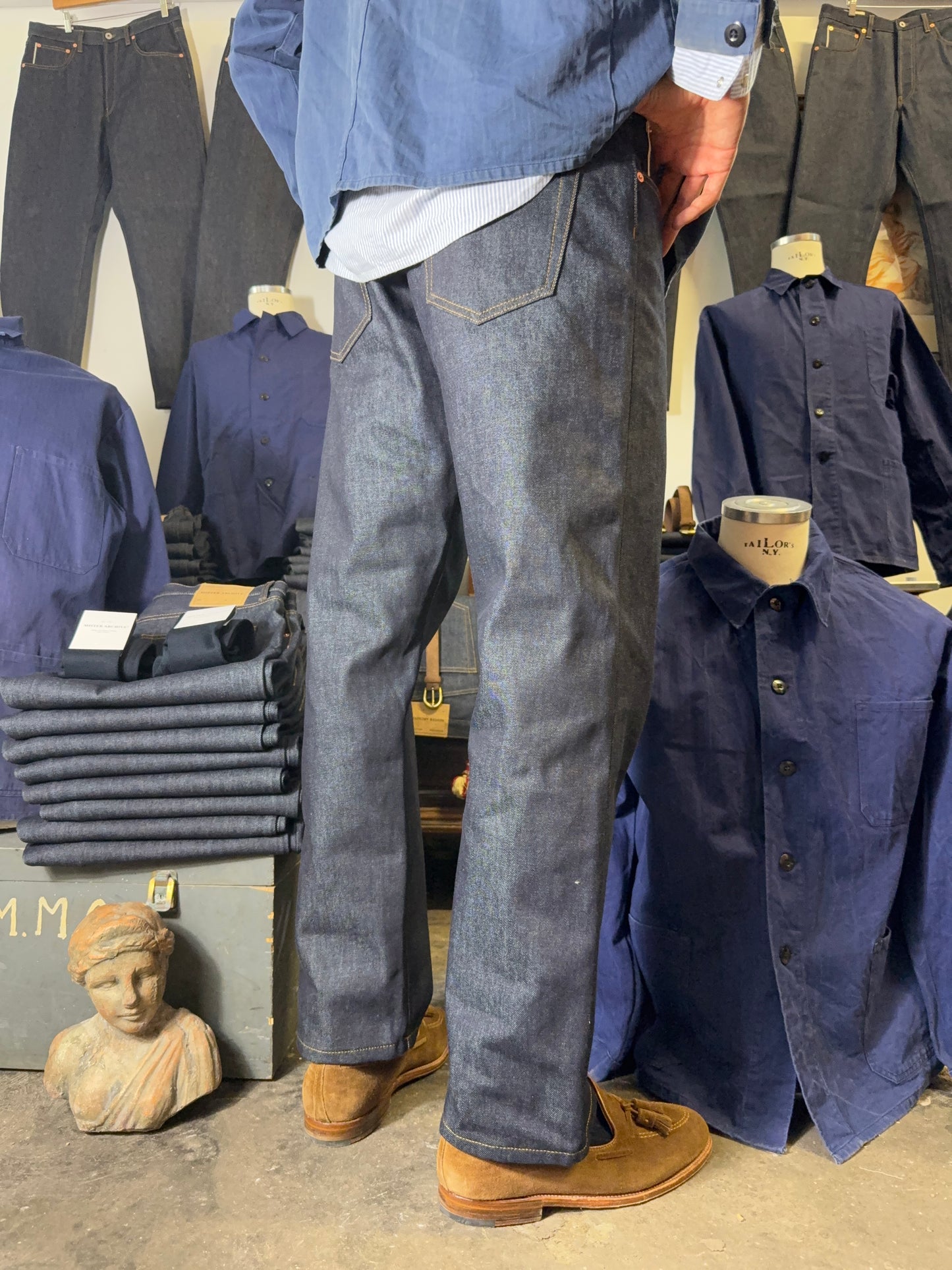 Selvedge Deep Indigo Raw Denim Pants Made in Italy - Mister Archive®
