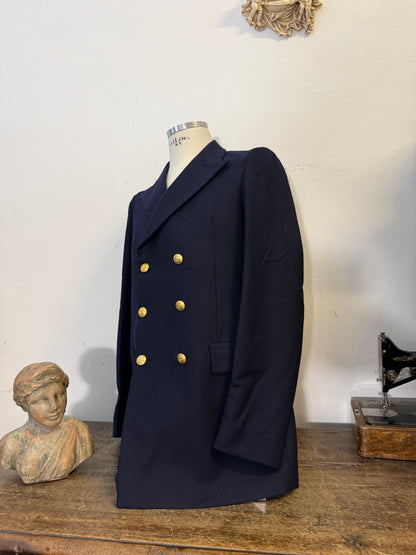 Vintage Italian Navy Double Breasted Jacket “L”
