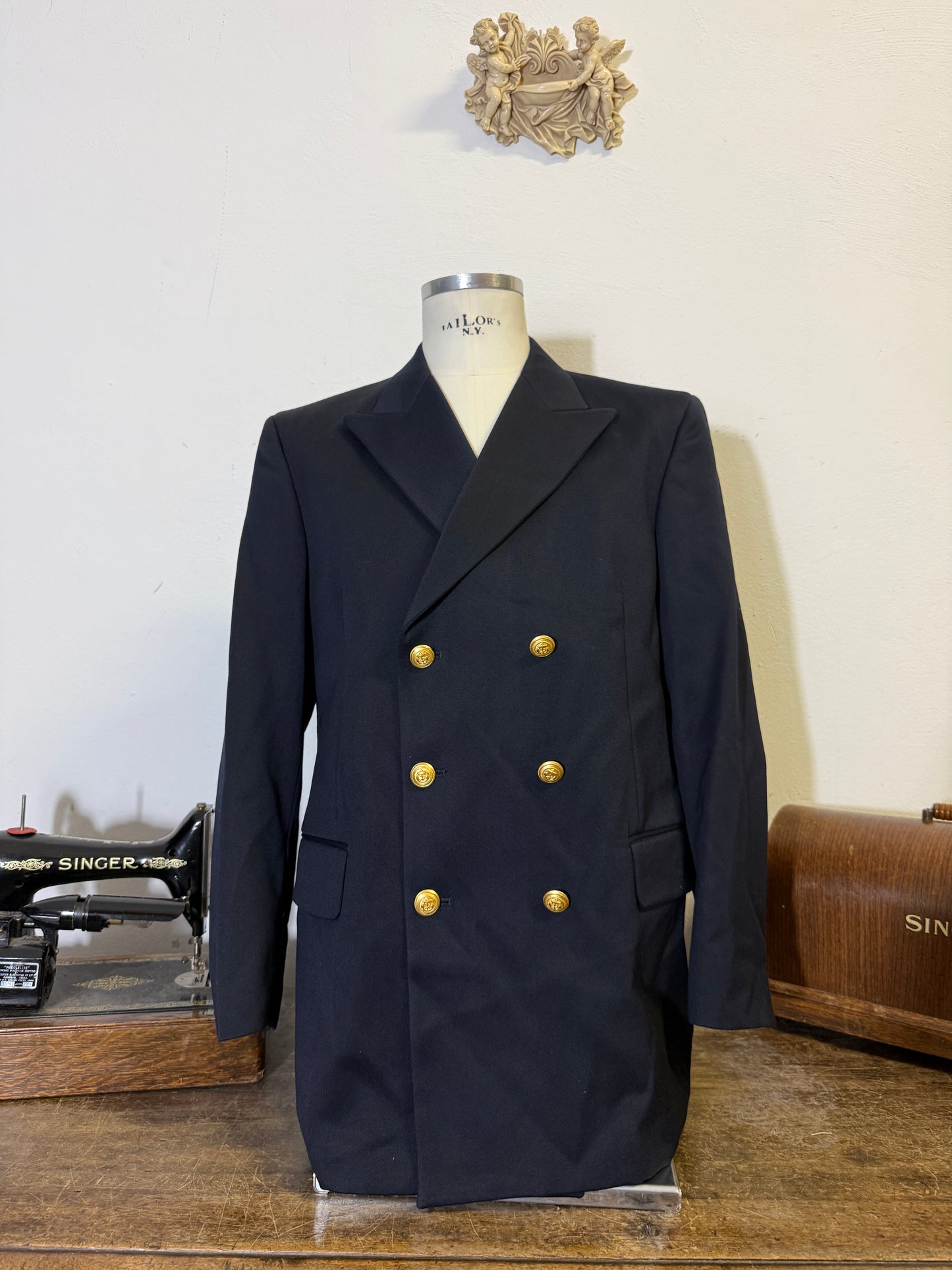 Vintage 00’s Italian Navy Double Breasted Jacket “L”