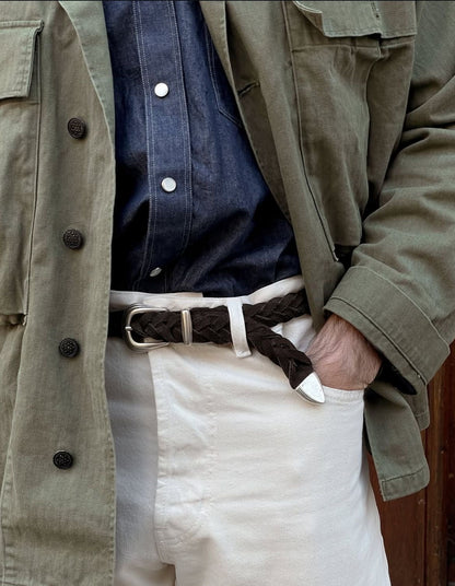 Braided Suede Leather Belt