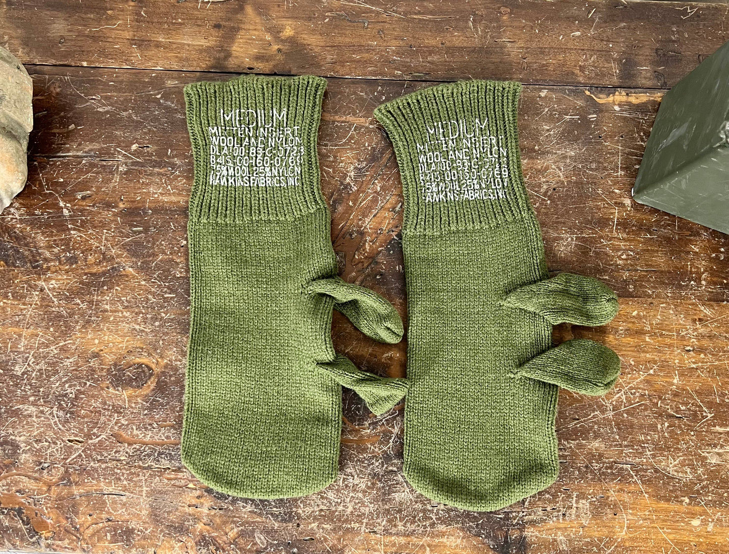 1974 Vietnam War US Army Trigger Finger Mitten Insert Pair OG-208  Wool
