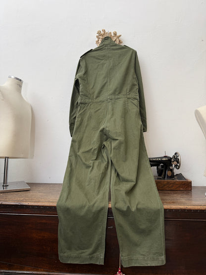 Vintage 1950s Dutch military-style olive drab utility coverall / workwear jumpsuit “L”