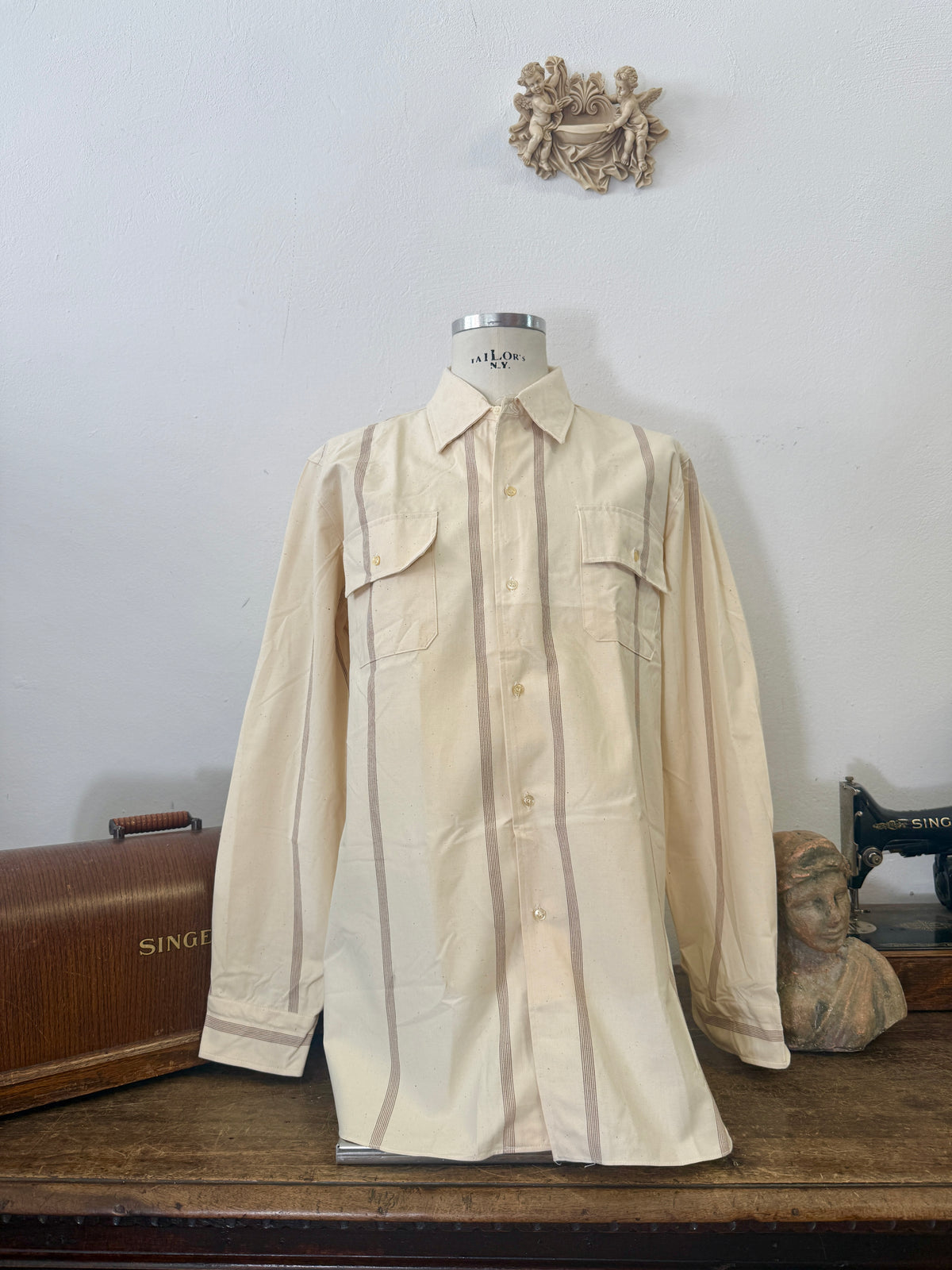 Deadstock Italian Army Prisoner Stripe Shirt