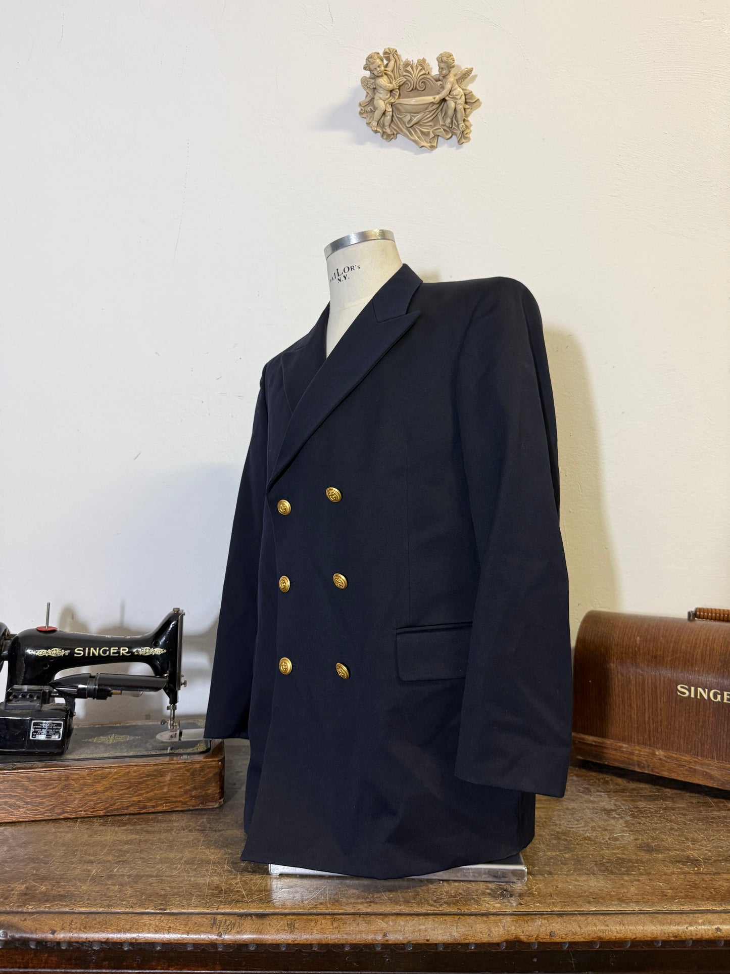 Vintage 00’s Italian Navy Double Breasted Jacket “L”
