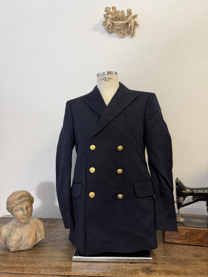 Vintage Italian Navy Double Breasted Jacket “L”