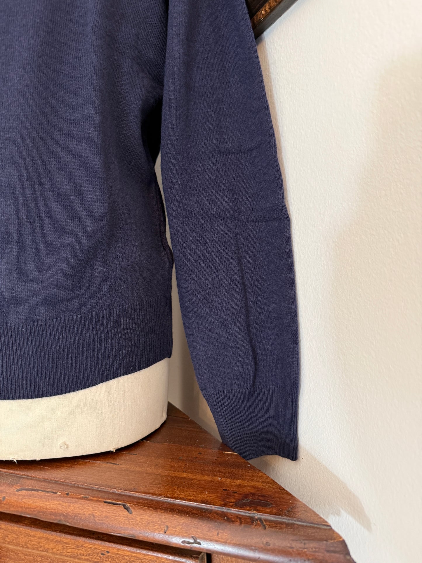 Essential Blue Navy Sweater - Made in Italy