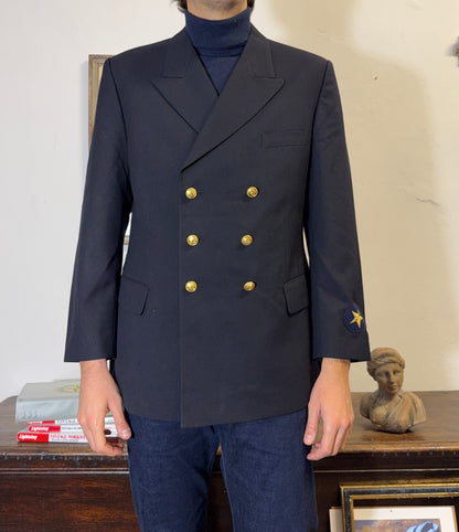 Vintage German Navy Double Breasted Jacket “L/XL”