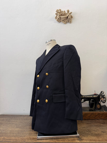 Vintage Italian Navy Double Breasted Jacket “M”
