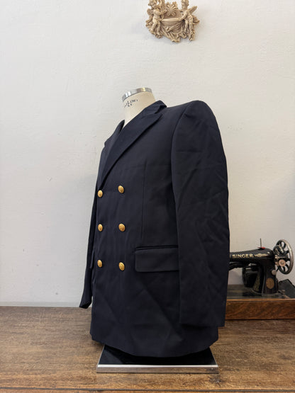 Vintage Italian Navy Double Breasted Jacket “M”