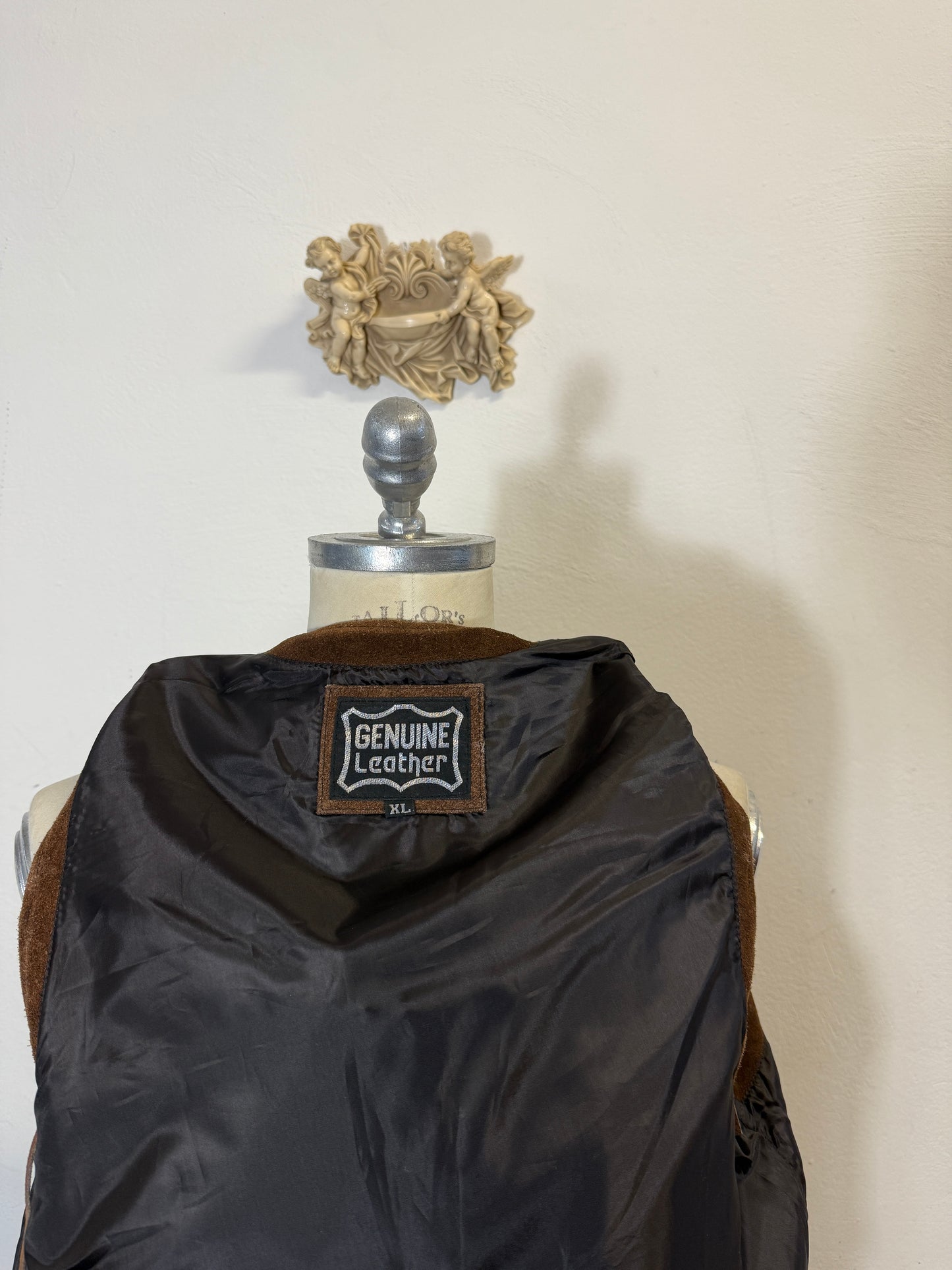 Vintage Western Suede Fringe Vest with Conchos “L/XL”