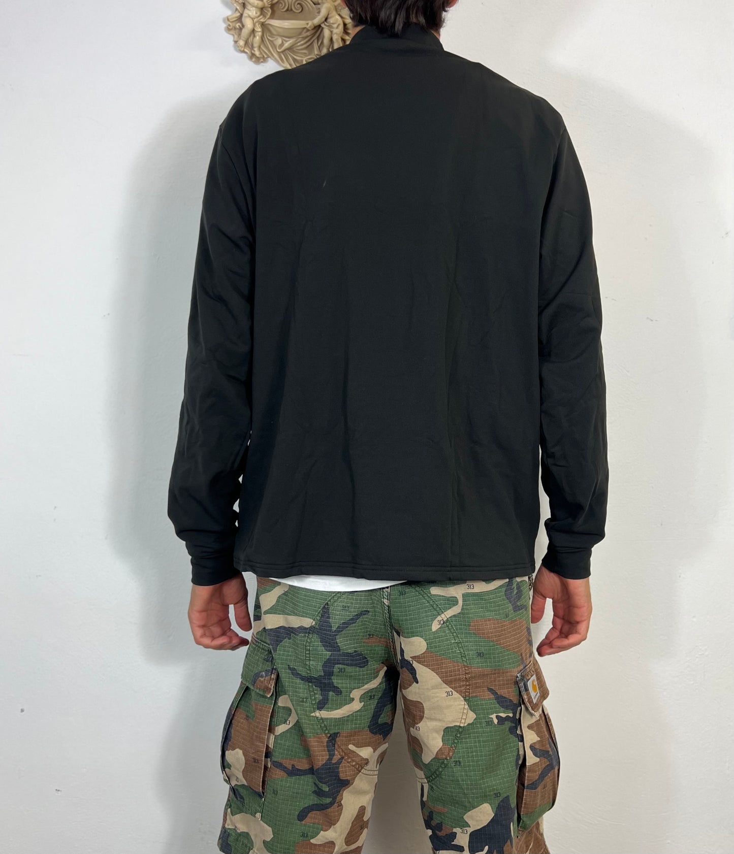 Deadstock Jersey Mock Turtleneck Fabriqué aux États-Unis « XL »
