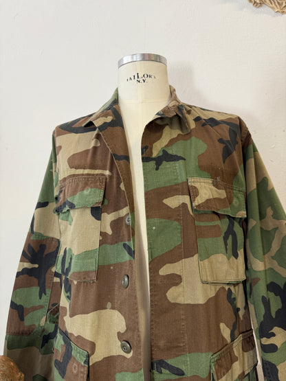 Vintage Woodland Camo Jacket Us Army “M”