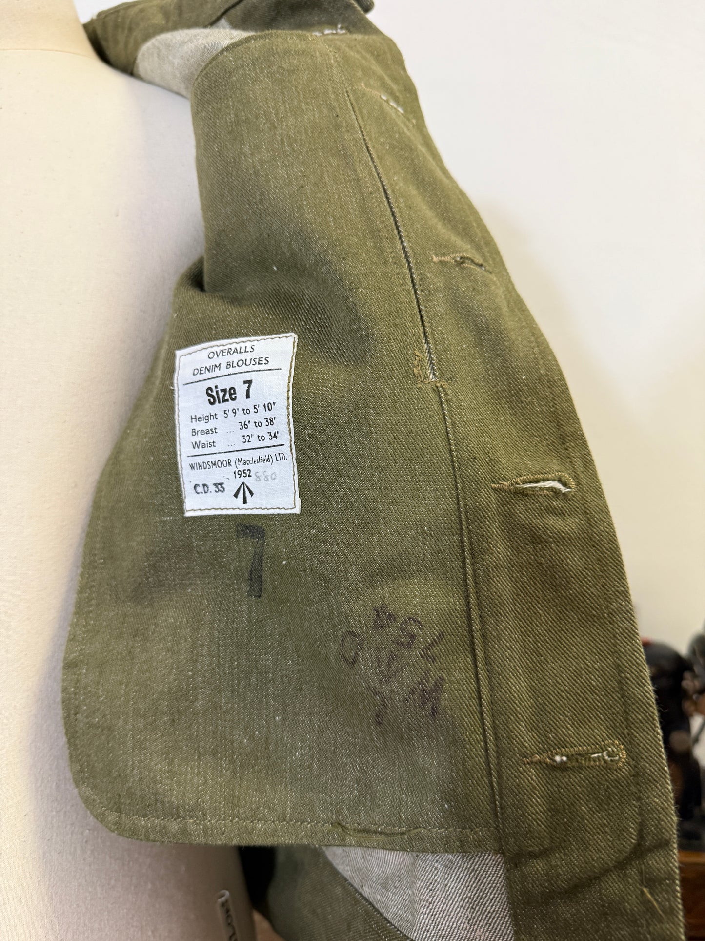 Vintage 50’s Selvedge British Army Jacket “S”