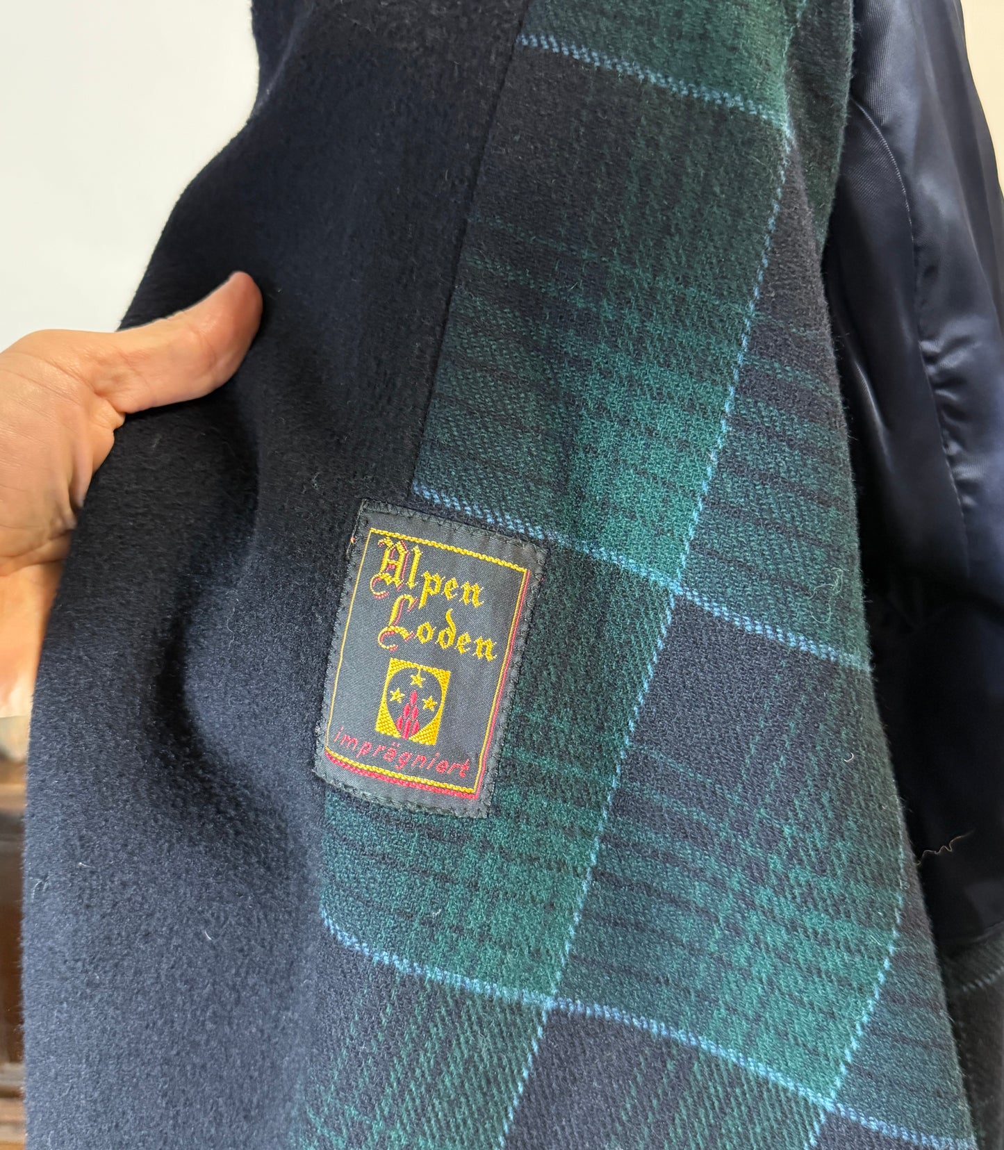 Vintage 90’s Loden Coat - Blue Navy “XL”