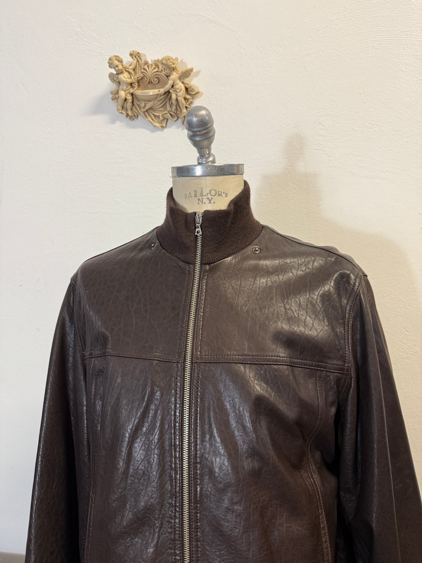 Vintage Brown Leather Jacket “L/XL”