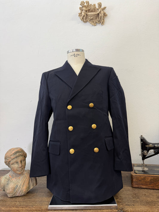 Vintage Italian Navy Double Breasted Jacket “M/L”