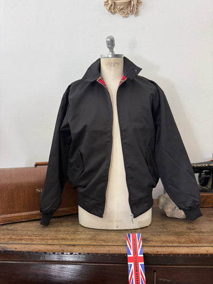 Black British-Style Bomber Jacket “L”