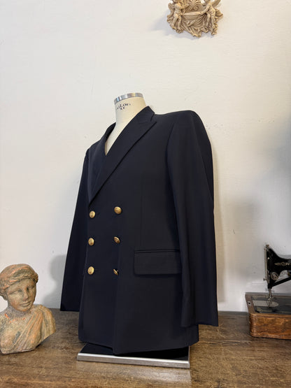Vintage Italian Navy Double Breasted Jacket “L”