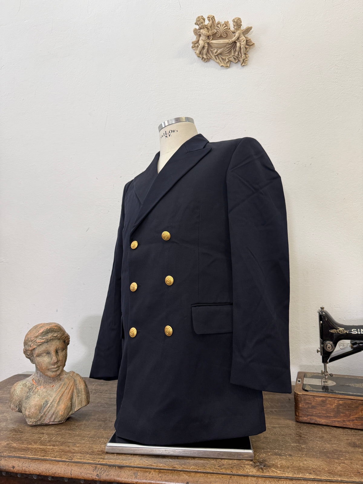 Vintage Italian Navy Double Breasted Jacket “M/L”