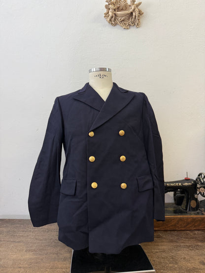 Vintage Italian Navy Double Breasted Jacket “M”