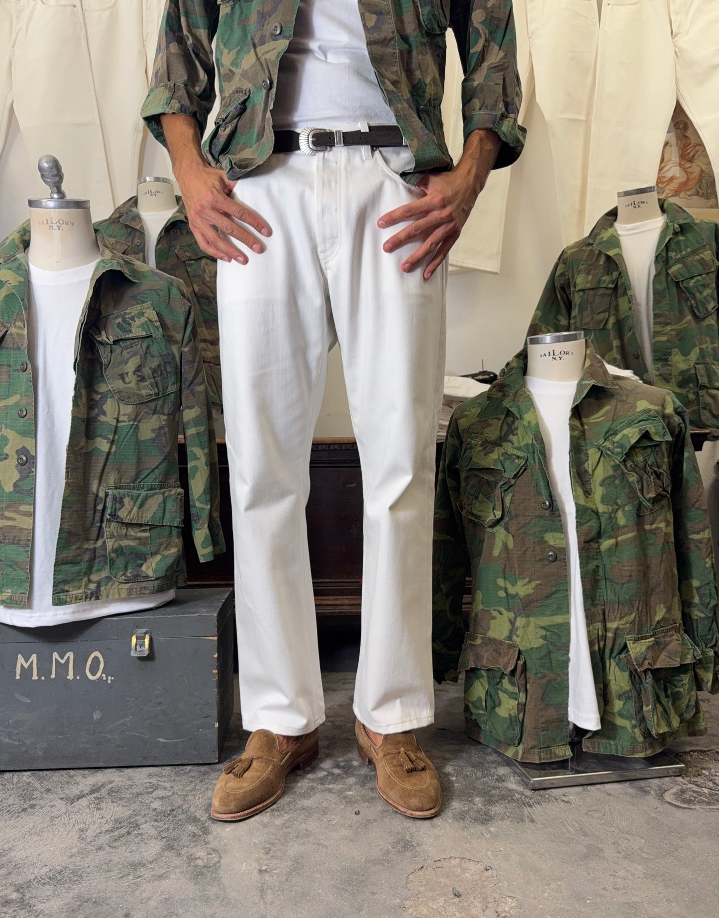 White Selvedge Pants Made in Italy - Mister Archive®