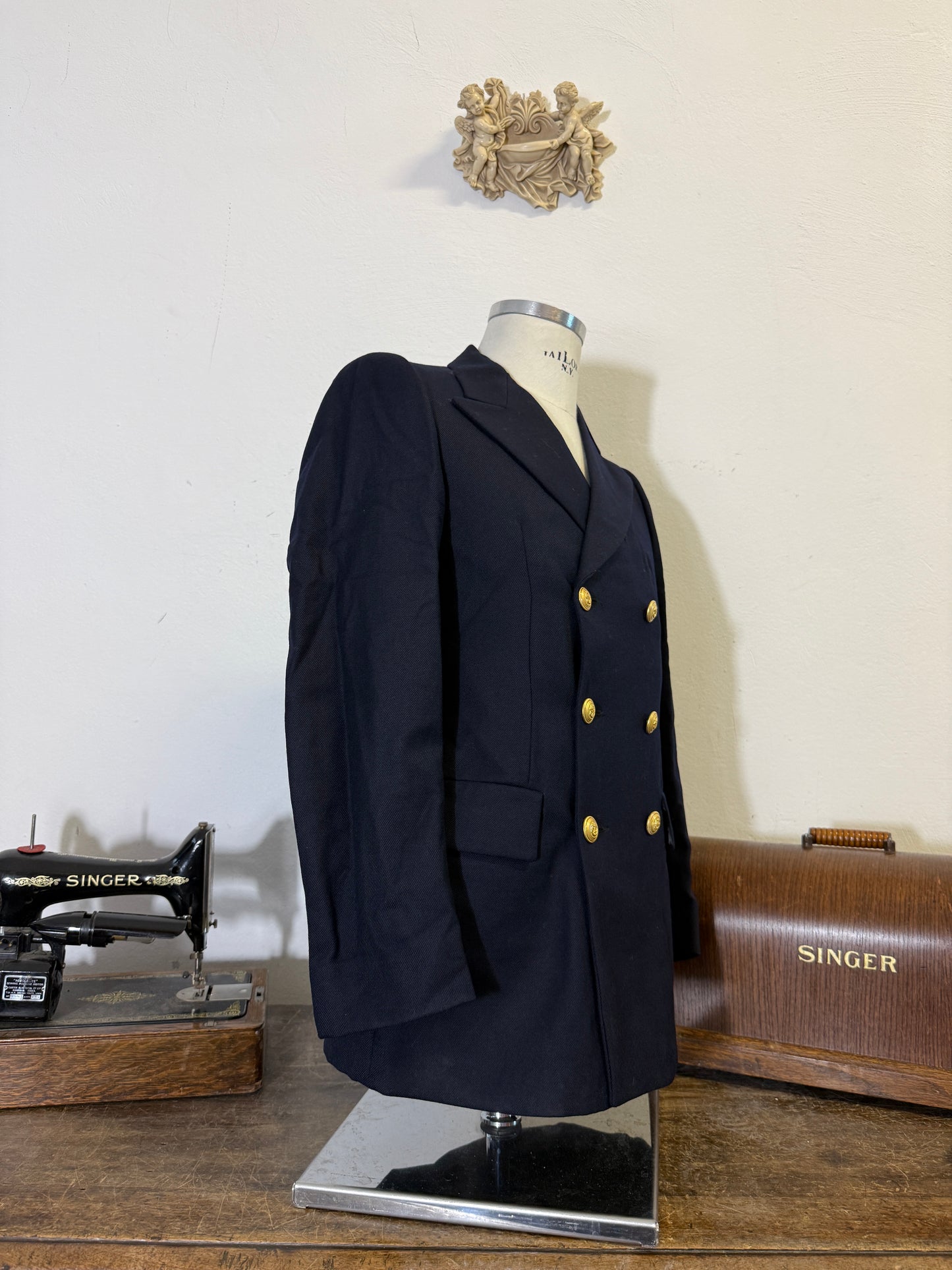 Vintage 90’s Italian Navy Double Breasted Jacket “S”